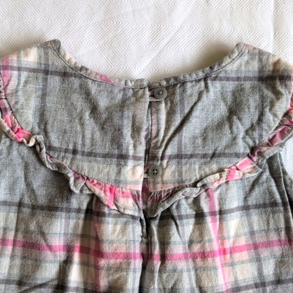 babyGap gray & pink plaid cotton flannel blouse with lining 2T toddler girls - Picture 6 of 6